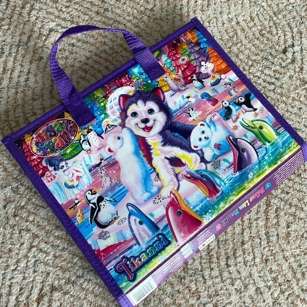 Lisa Frank Tri Fold Binder Case Folder Puppies polar bear dolphins